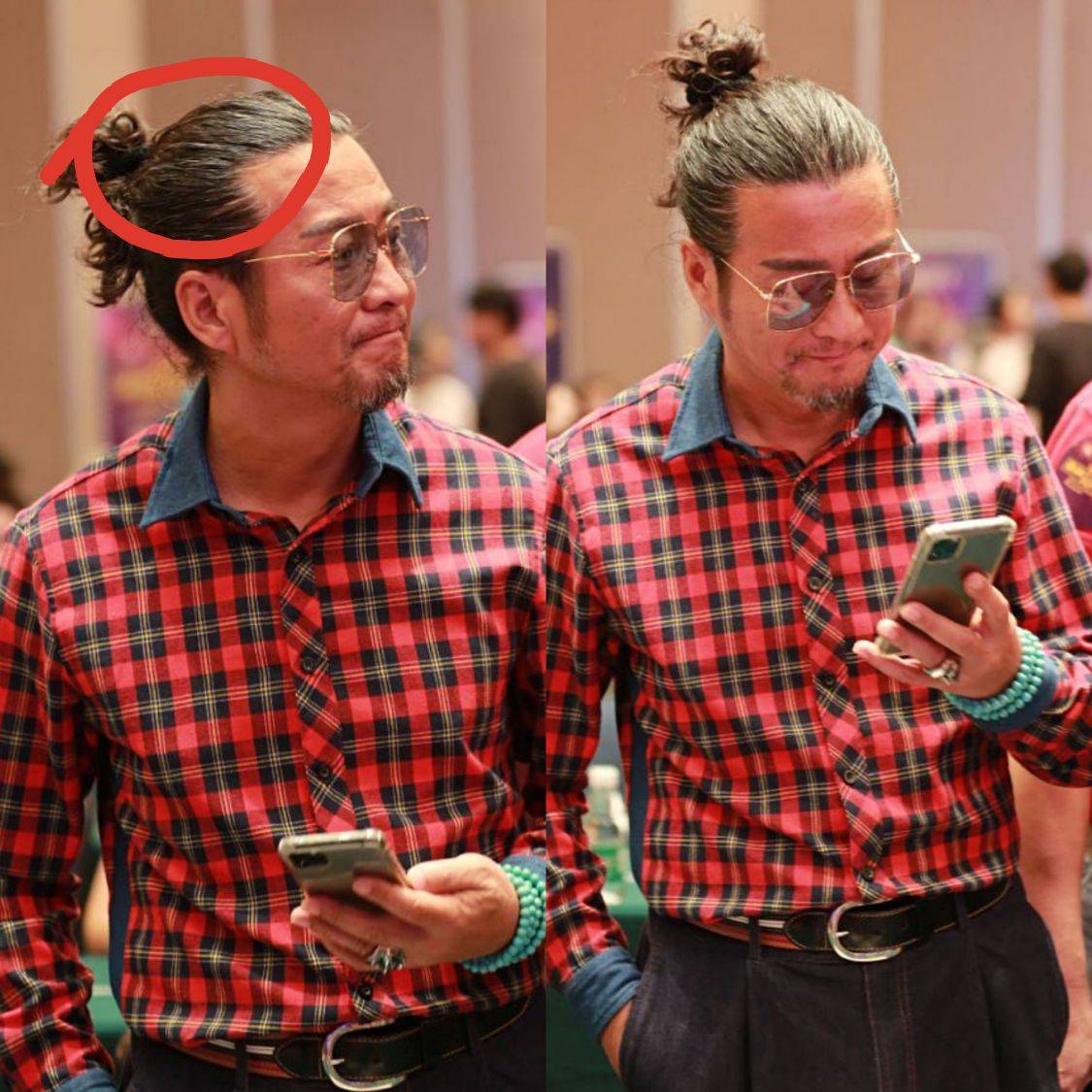 活动|孙兴现身网红选拔活动，头发稀疏妆容敷衍，眉毛画得像二次元贴画