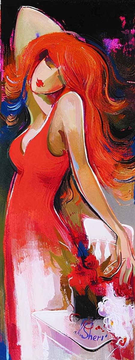 图片[6]-国外天才美女画家人体油画中的女郎，妩媚妖娆，分外性感-魔性次元