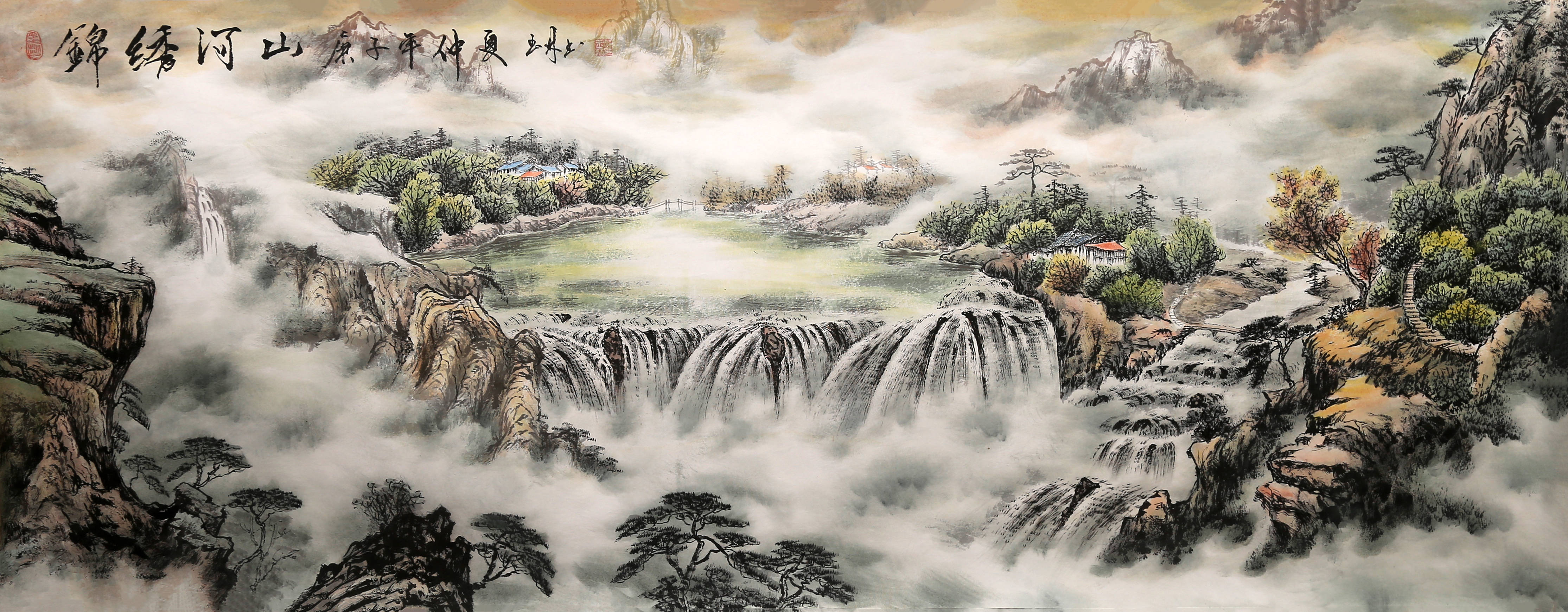 《锦绣河山》,尺寸:178x68cm,创作时间:2020年