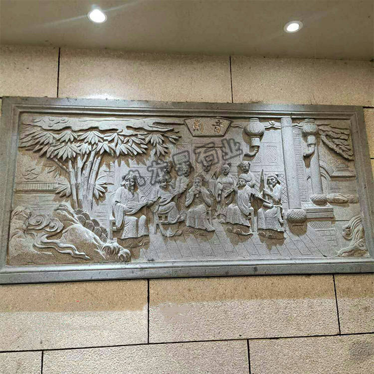 石雕人物浮雕壁画样式佛寺石雕壁画实景图