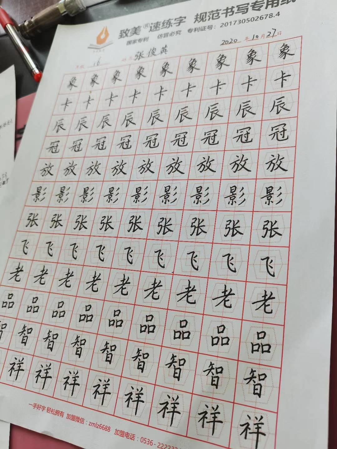 致美练字学员日常书写练习图集