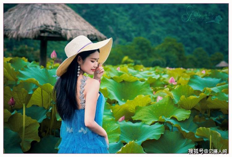 人像摄影组图,荷花绽放溢彩芬芳,佳人靓丽青春飞扬