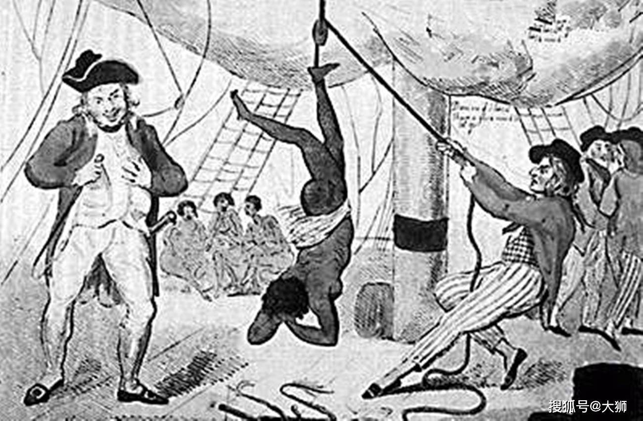 黑奴船上的悲剧:男子被关进船舱,女子在甲板上惨叫