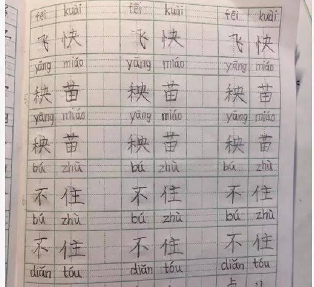 一年级小朋友的作业,工整如印刷,网友:自愧不如_字体