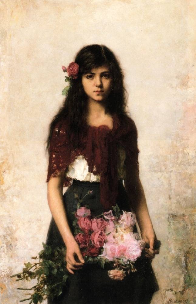 图片[19]-油画艺术——俄罗斯画家油画中的小女孩可真漂亮-魔性次元