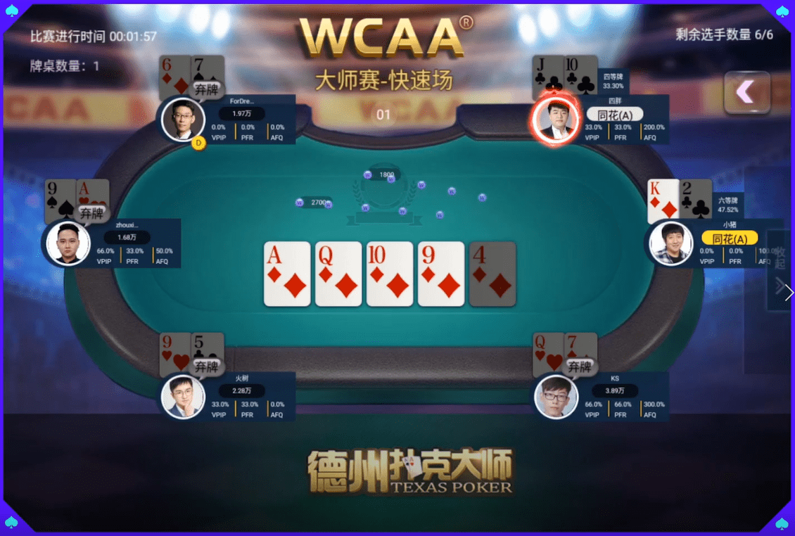 wcaa德州扑克大师赛第四期第二场