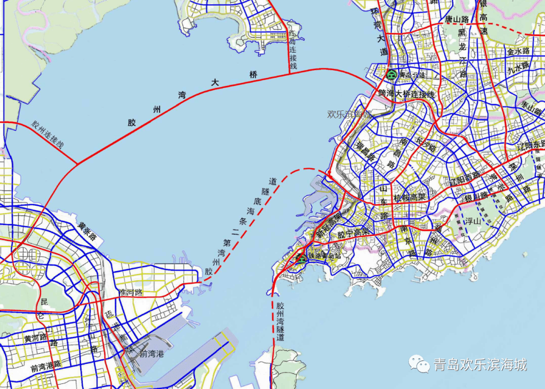 衔接环湾路等两条快速路!青岛第二条海底隧道东岸路网