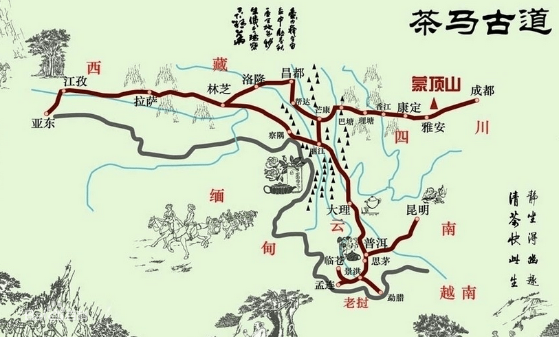 【图文解说】云南普洱茶的各大茶山地区地图(值得收藏