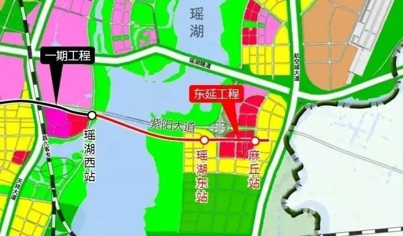 南昌市轨道交通1号线东延工程起于一期工程终点瑶湖西站,于瑶湖大桥