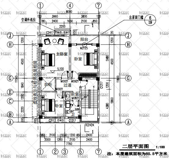 10米 占地面积:80 建筑面积:445 建筑风格:现代风格 户型布局