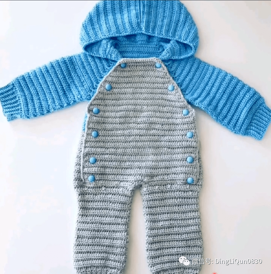 「针织作品」40款宝宝的连体背带裤,帽子套装