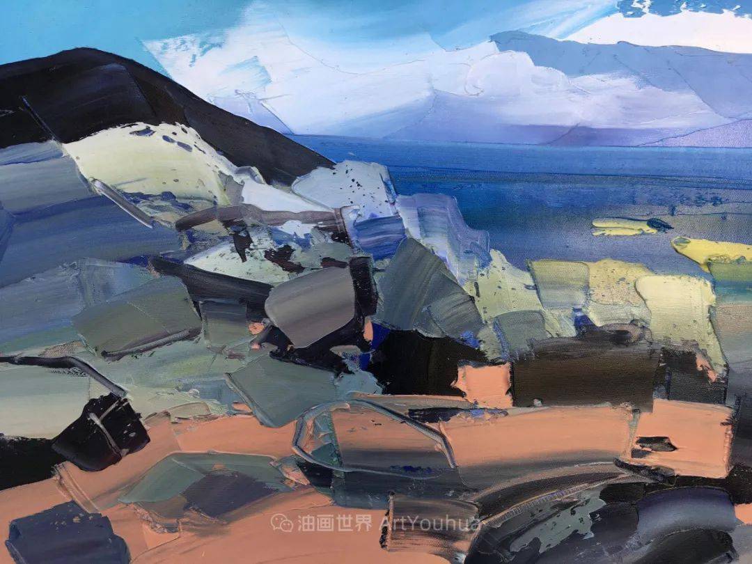 【油画欣赏】色块分明的风景画,富有表现力的厚涂画法