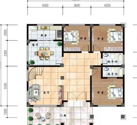 3栋面宽12-13米间的自建房,客厅都挑空设计,第三栋是豪宅