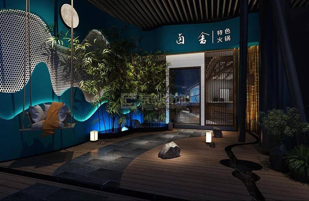 新中式火锅店设计- 门头