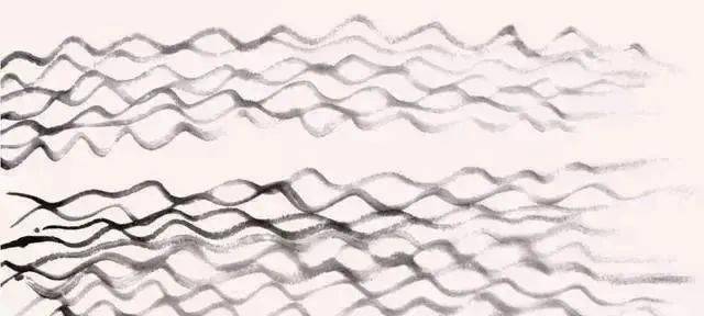 勾水法与波纹法大同小异,即以墨线勾勒水纹.