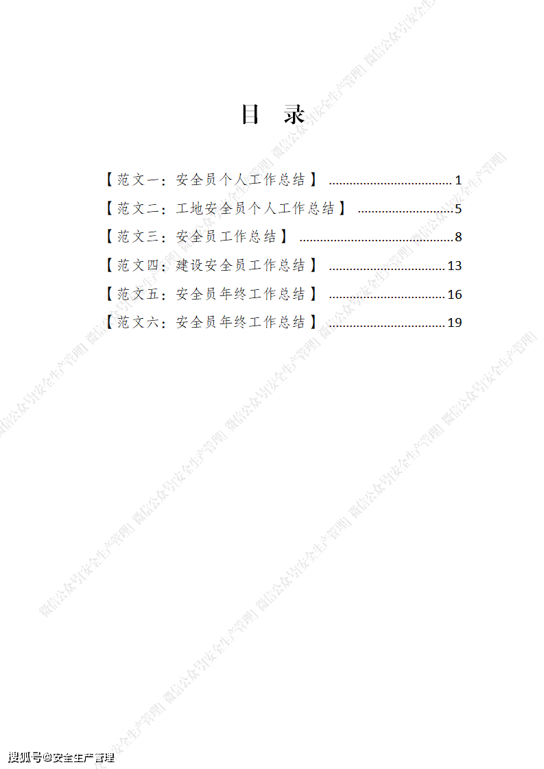 安全员个人工作总结汇编（24页）
