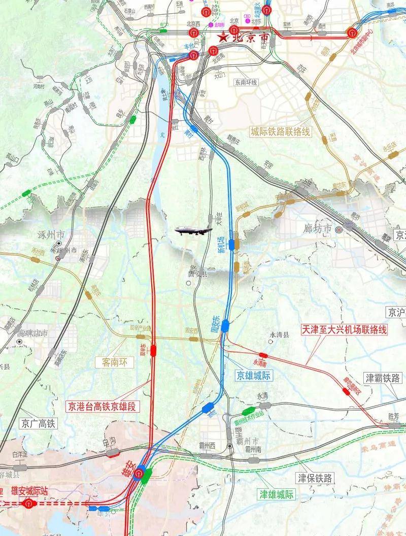 2020年,北京周边京雄城际铁路,津石高速将实现通车,京唐城际,京德