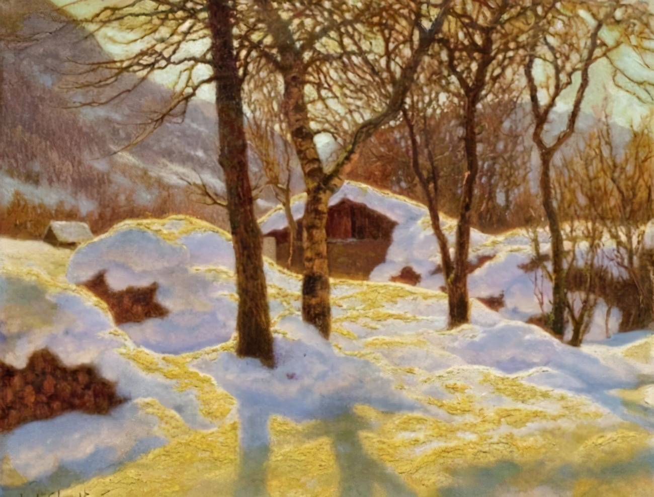 光的魔术师,俄罗画家乔尔塞的雪地风景油画