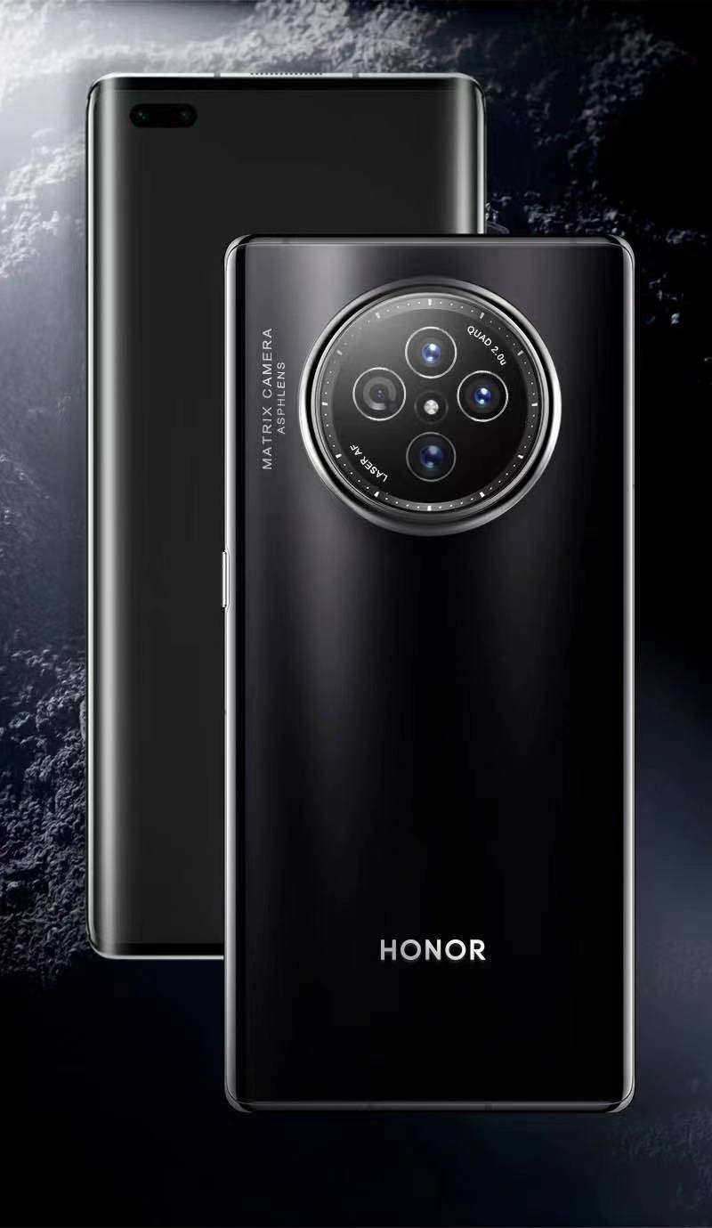 的设计|荣耀V40渲染图曝光：88°飞瀑屏、四眼表盘式摄像头组