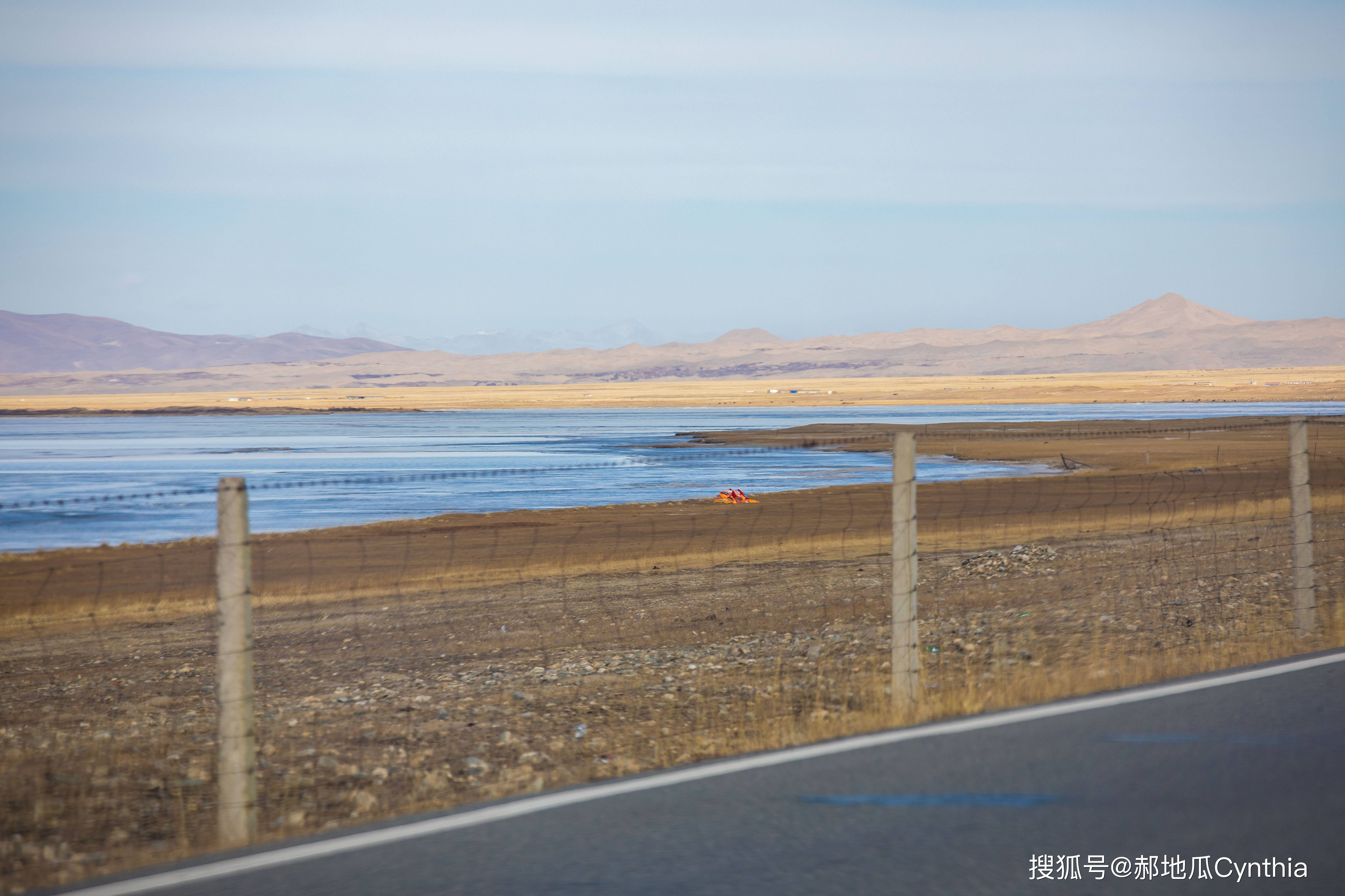青海湖边有条十几公里的道路竟出现了沙漠，呈现一片金黄色