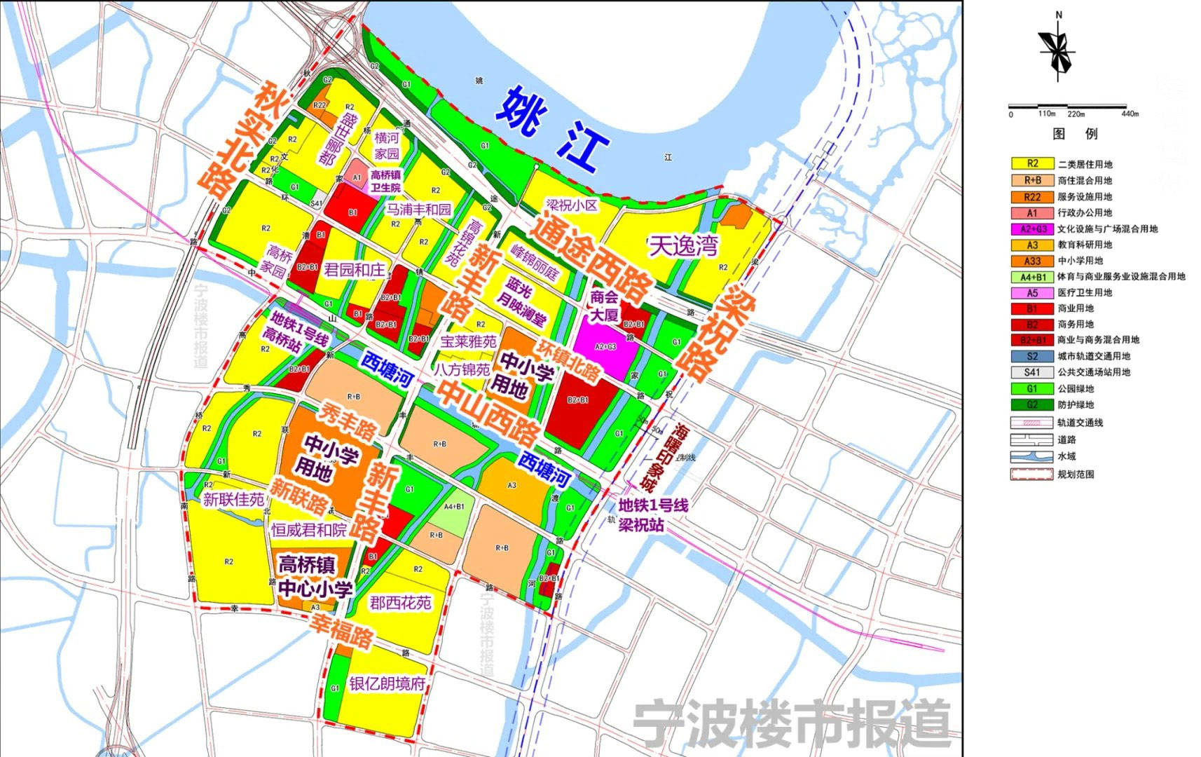 梁祝公园,新开业的海曙印象城,宁波财经学院等都属于姚江南岸新区规划