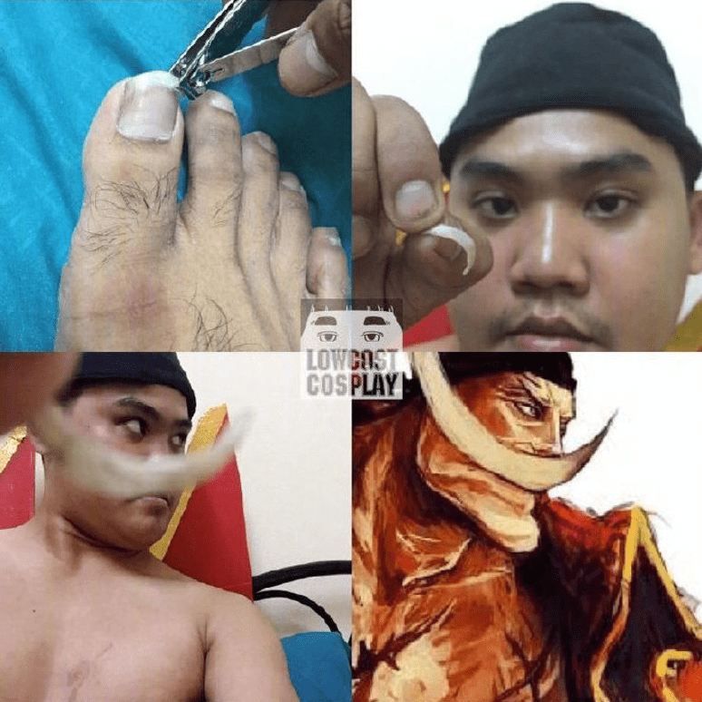 原创海贼低成本cos来新活了!小哥用3秒瞬变女帝,指甲盖当白胡子