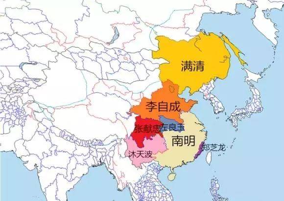 这是清朝未入关的地图(大刀染血飞绘制) 假如u清朝不入关,那么地图是 