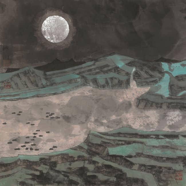 肖映川《举头望明月》69×69 cm2020