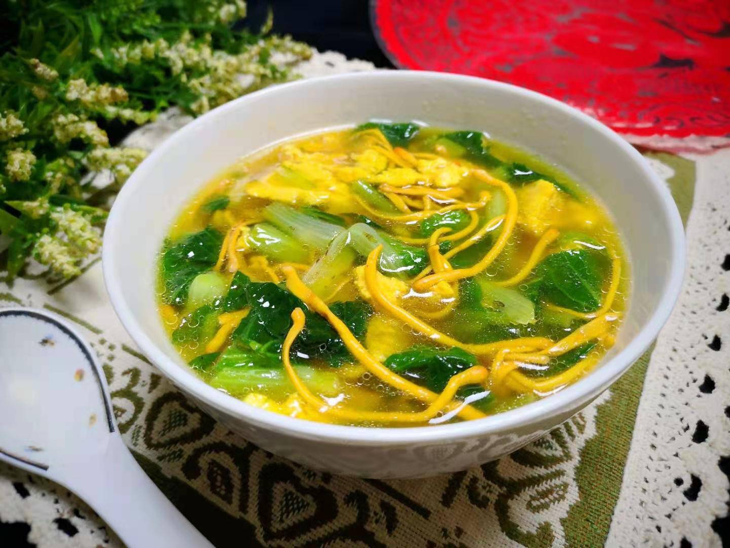 8,这道虫草花鸡蛋汤,清香不油腻,美味营养又好喝,多喝两碗也无需担心