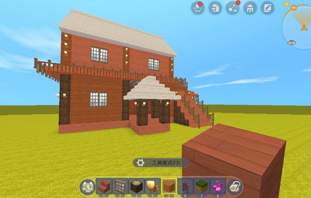 原创迷你世界:5步建造生存木屋,二楼还有露天阳台,底部种植养鱼!