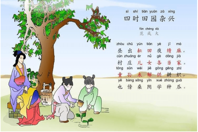 范成大在《四时田园杂兴》中也写道: