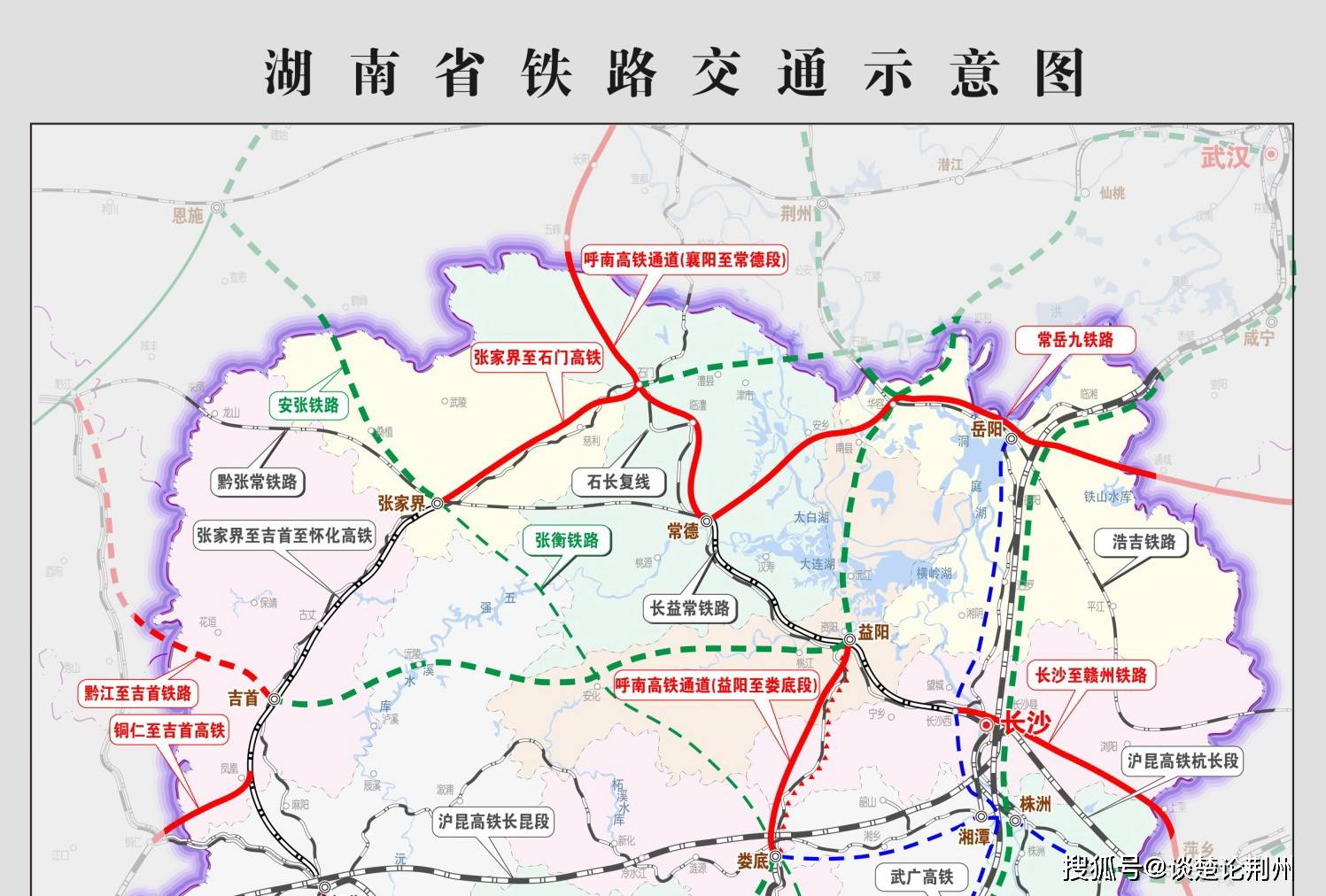 湖南"十四五"铁路示意图:襄常高铁仍是西线,东线没希望了吗?