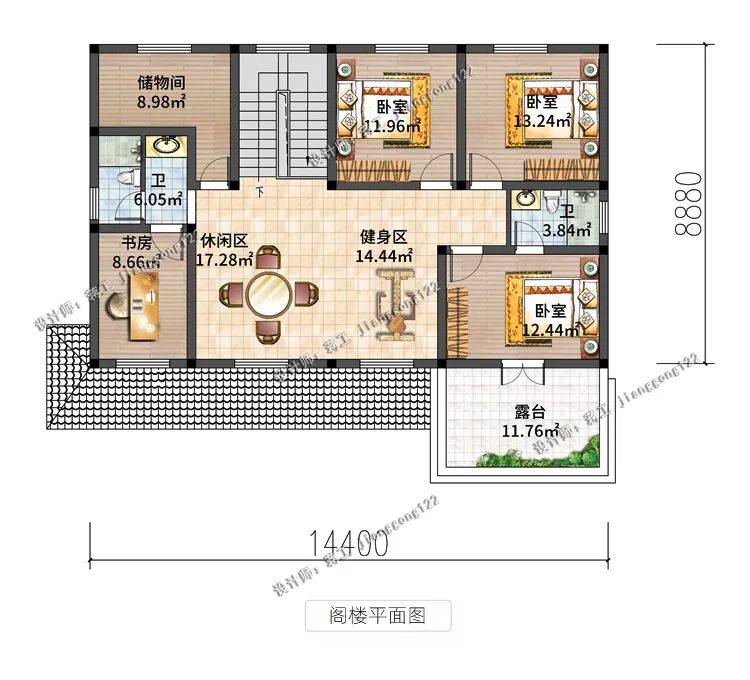 2021年建房什么户型最实用?这2款一层半别墅设计,没人