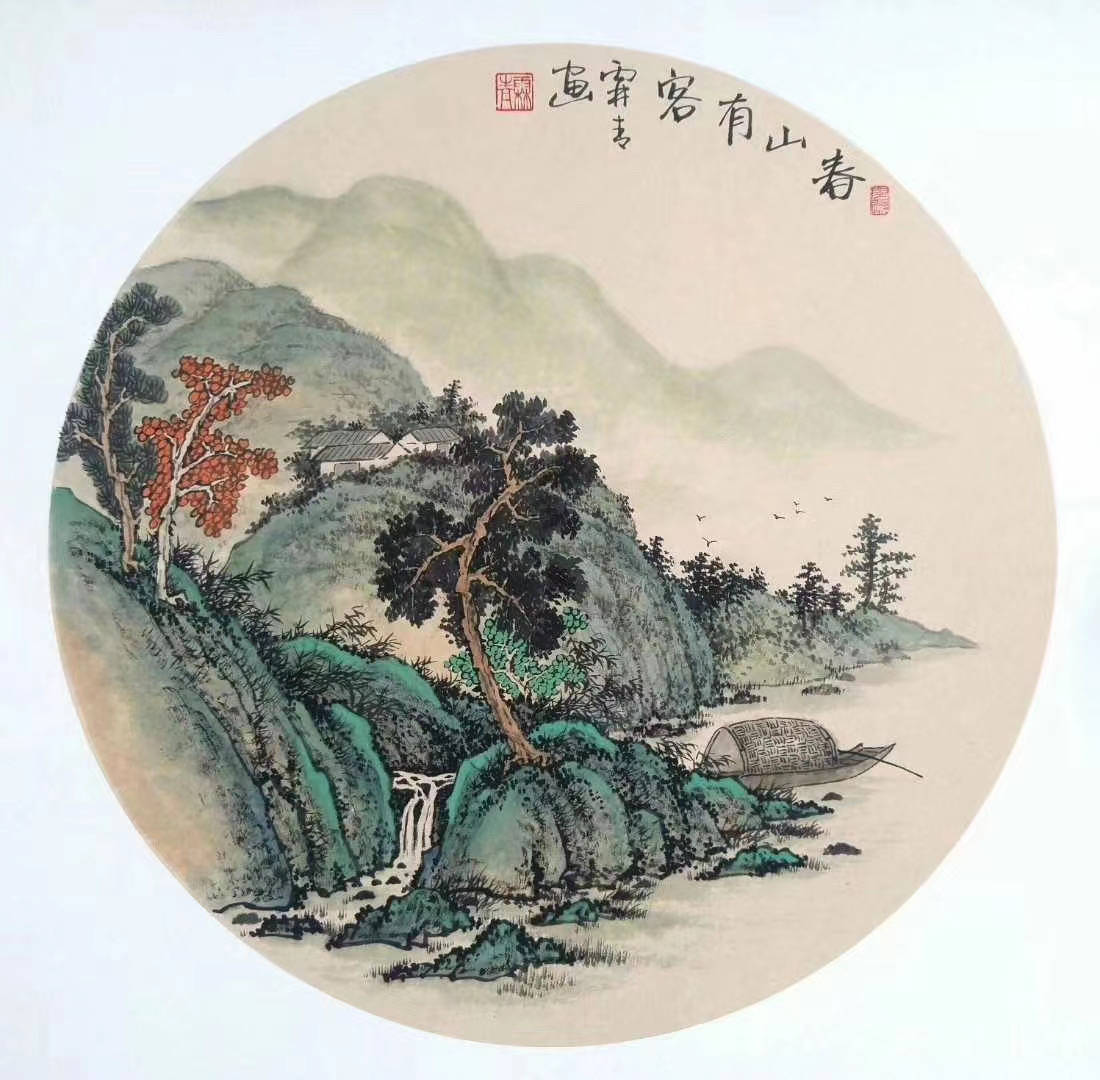 画家霖青过古代隐士一样生活的仿古山水画现代画师