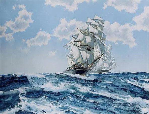 英国艺术家jamesbrereton大海帆船油画作品欣赏