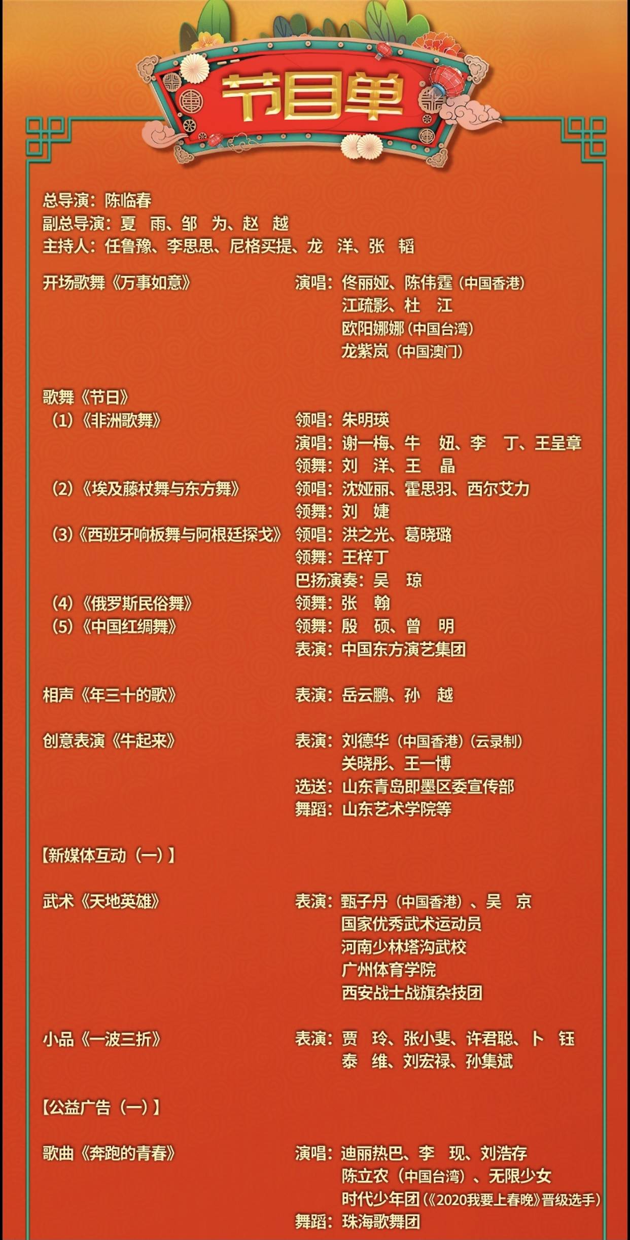 央视春晚节目单公布!周杰伦,岳云鹏,你最期待谁-搜狐大视野-搜狐新闻