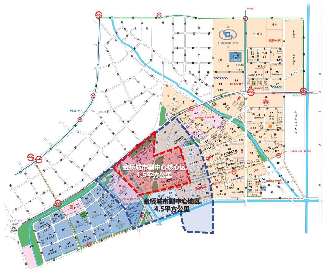金桥城市副中心规划图