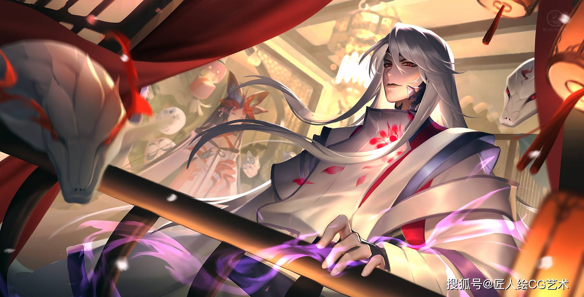 ( _) 阴阳师中的鬼切觉醒后皮肤,八岐大蛇的白绯觅影皮肤,王者荣耀