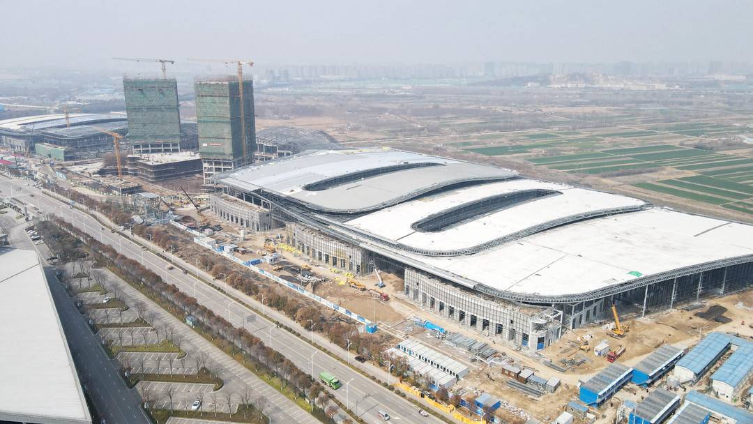 淮海国际博览中心一期进展如何从空中俯视现场不要太壮观