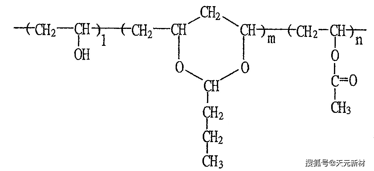 聚乙烯醇(简称pva)与丁醛与酸触媒作用下进行缩醛反应而得,其化学反应