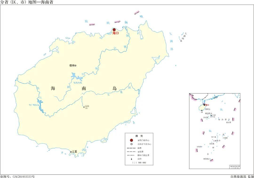 海南省地图.图源:自然资源部