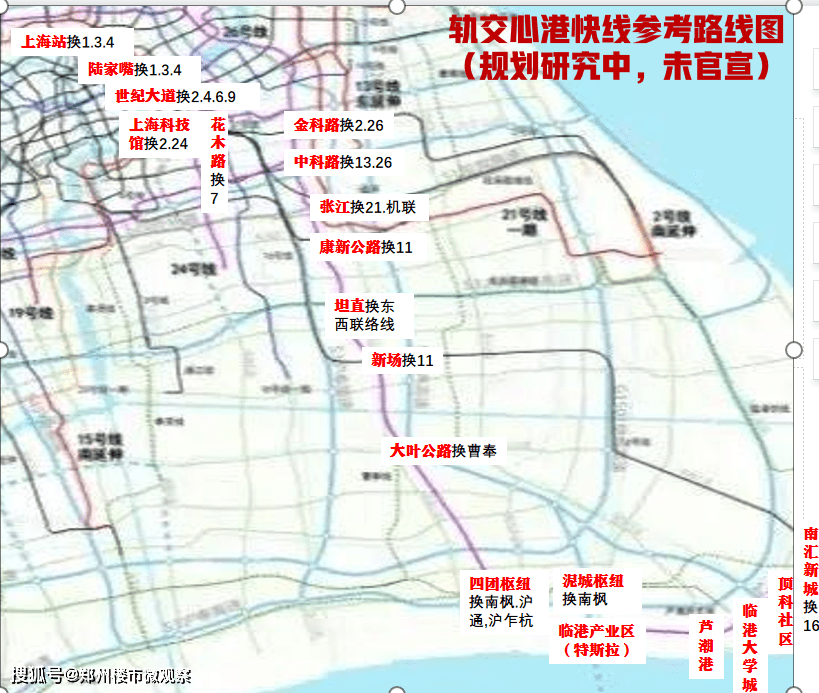 陆家嘴金融城,及至浦西市中心(上海站)的 "心港快线",预计"十五五"