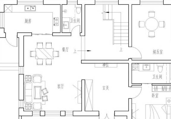 7米,三层新中式别墅,6室3厅,室内挑空客厅