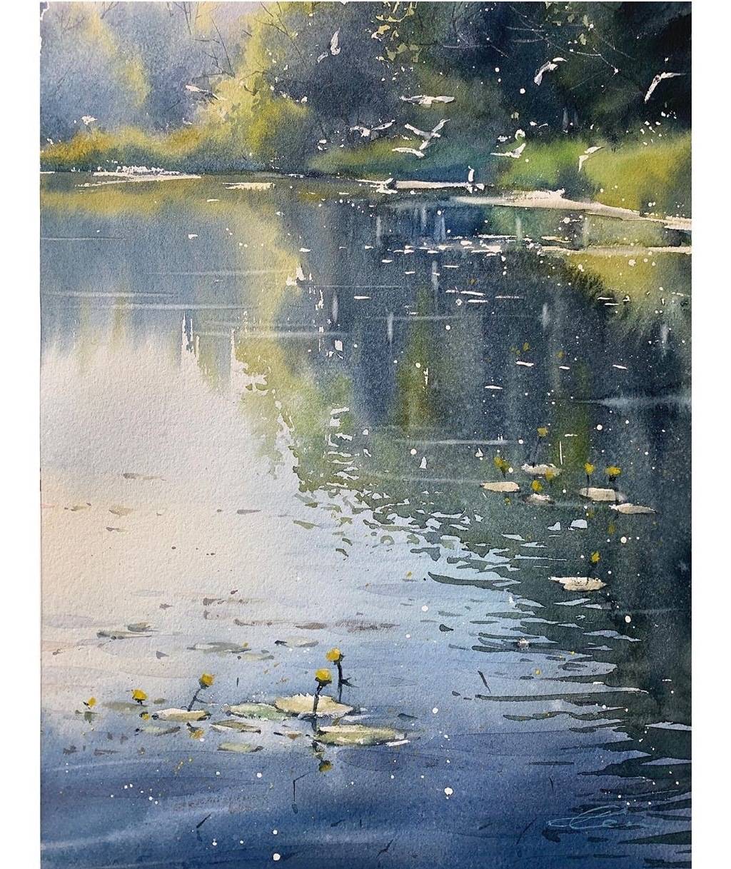 擅长描绘水面的水彩艺术家galina gomzina