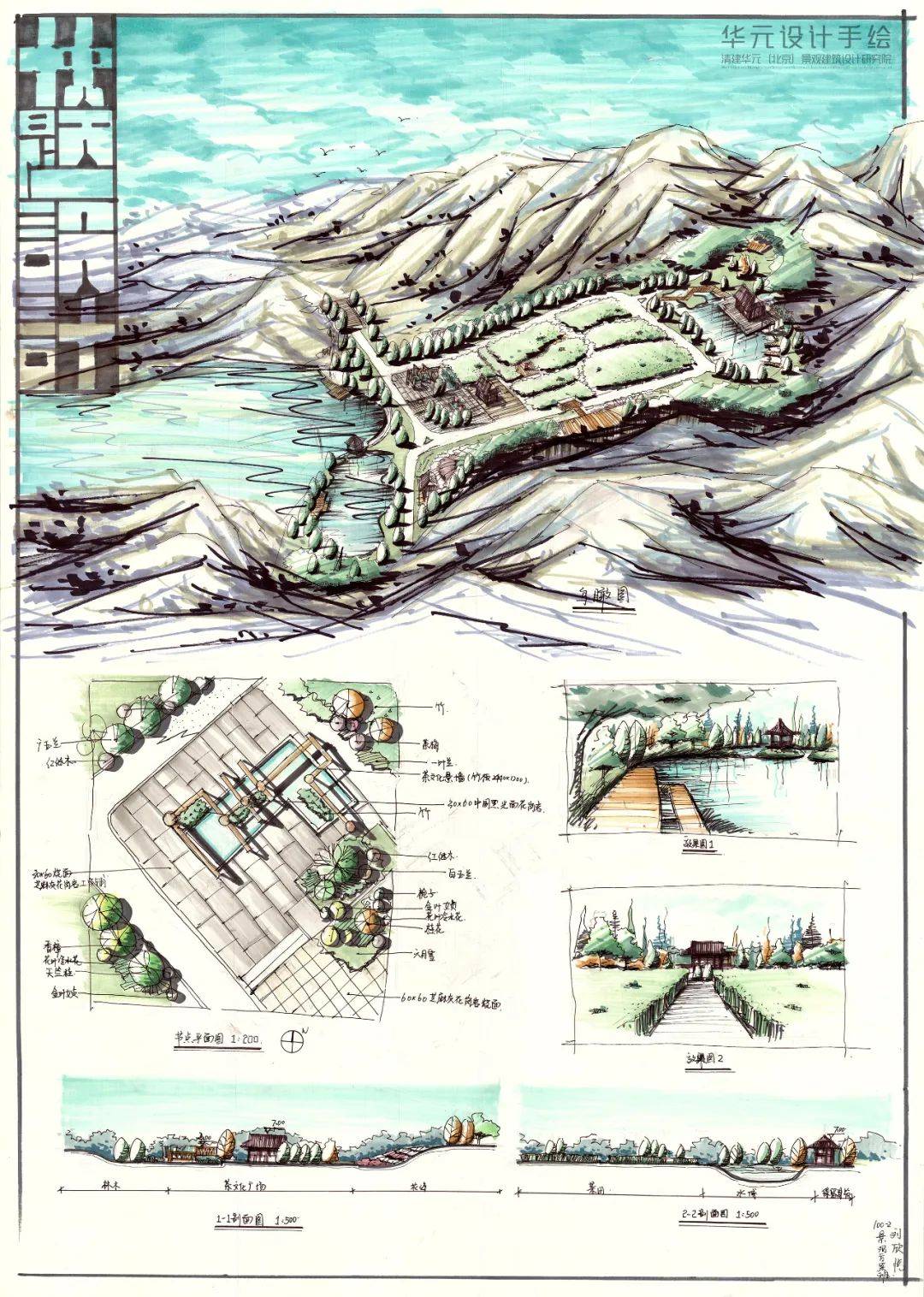 建议收藏华元院2021景观方案cd班高分快题作品赏析