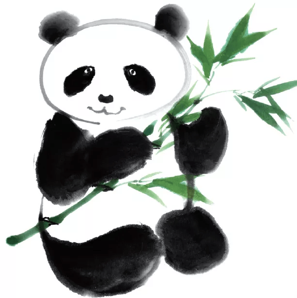 怎么样,是不是很简单就能画出一个抱着翠竹的大熊猫啦~下面我们再画一