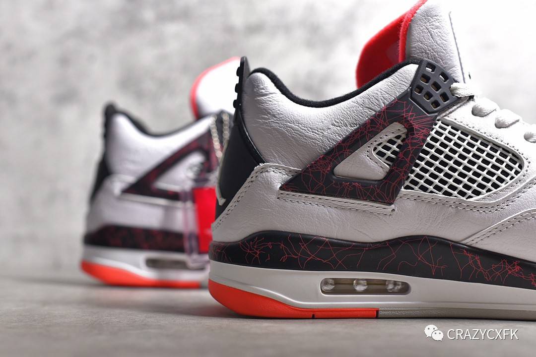 乔丹aj4白红热熔岩airjordan4hotlava篮球鞋