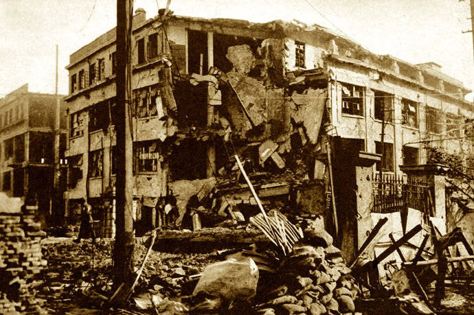 历史老照片:1937年日军镜头下淞沪会战时期的上海