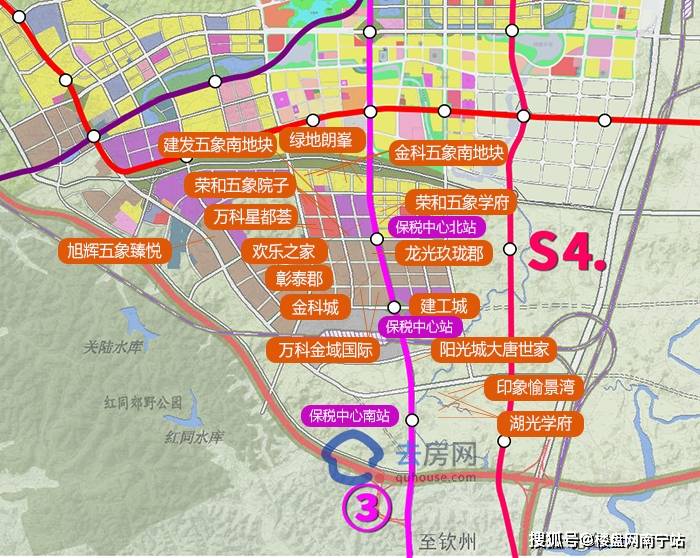 地铁3号线南延长线站点位置图来自《南宁轨道交通线网图(2035)》