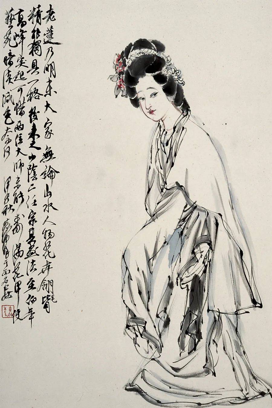 黄胄 《仕女》1984对于中国人物画长期未得到充分发展的原因,他认为